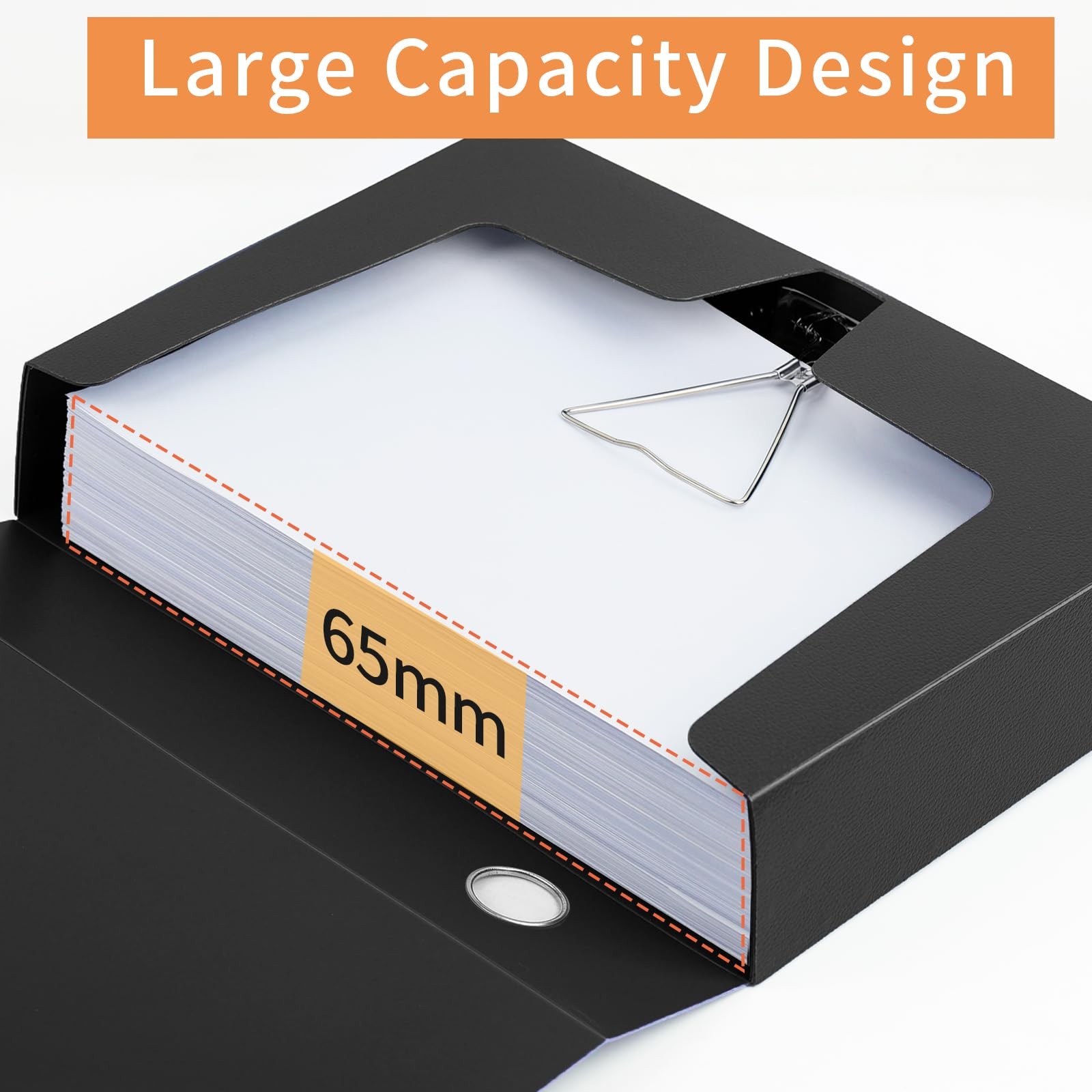 2 Pack A4 Storage File Boxes Archives Case,65mm Spine,Box File Document Stora...
