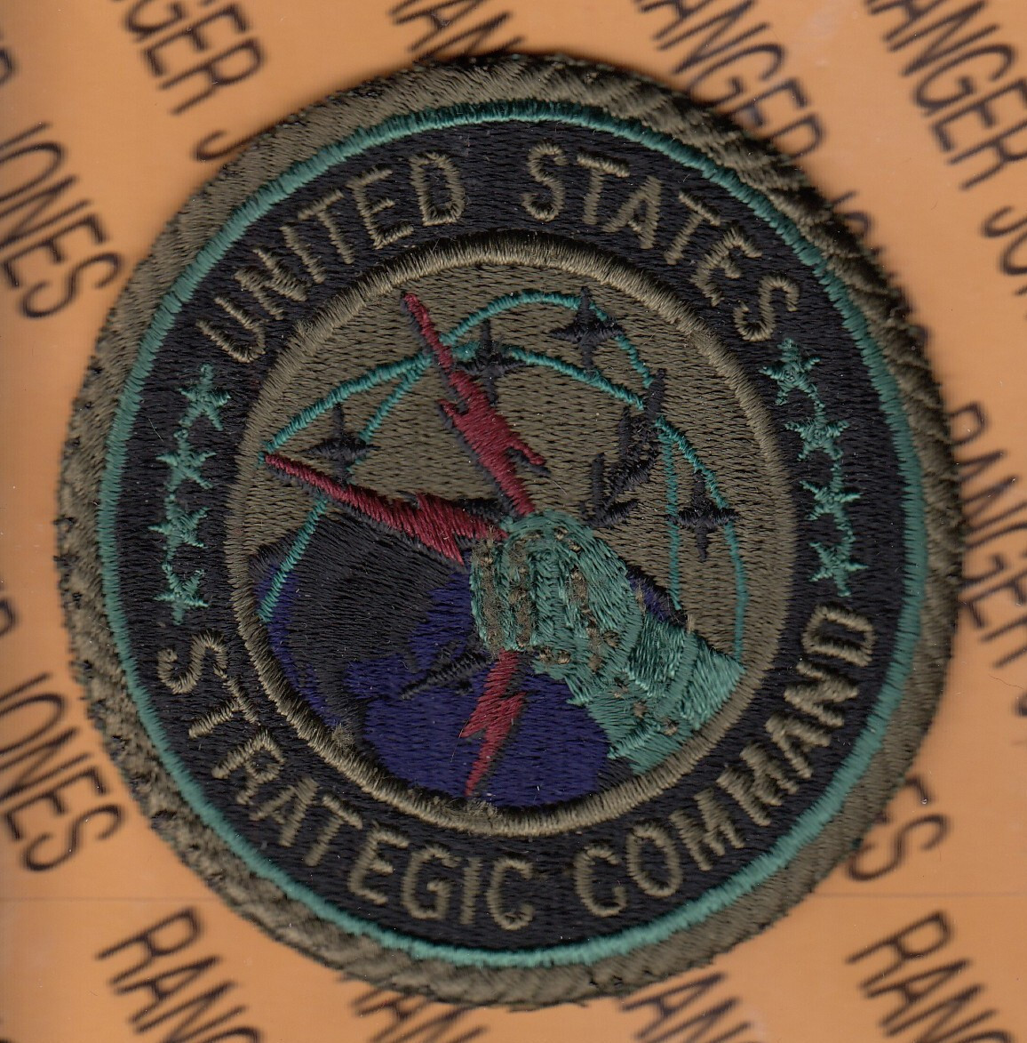 USAF Air Force US STRATEGIC COMMAND STRATCOM OD Green Black BDU ~3.5" patch c/e