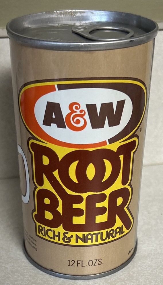 Vintage A&W Rich & Natural 12 Oz. Empty Sealed Pull Tab Soda Can