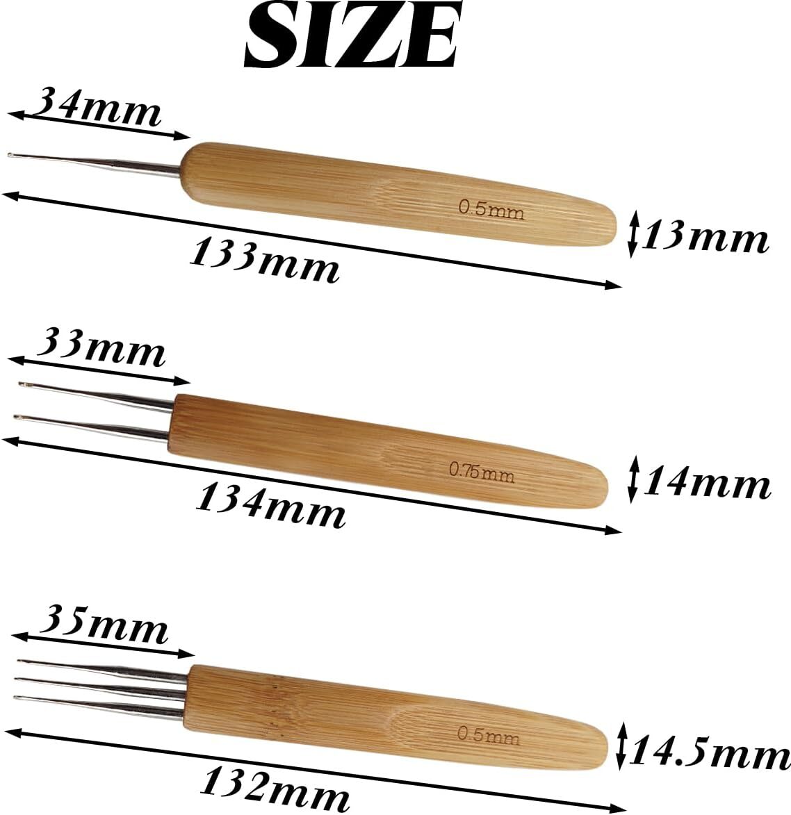 9Pcs Dreadlock Crochet Needle Dreadlock Crochet Hook Tool for Hair