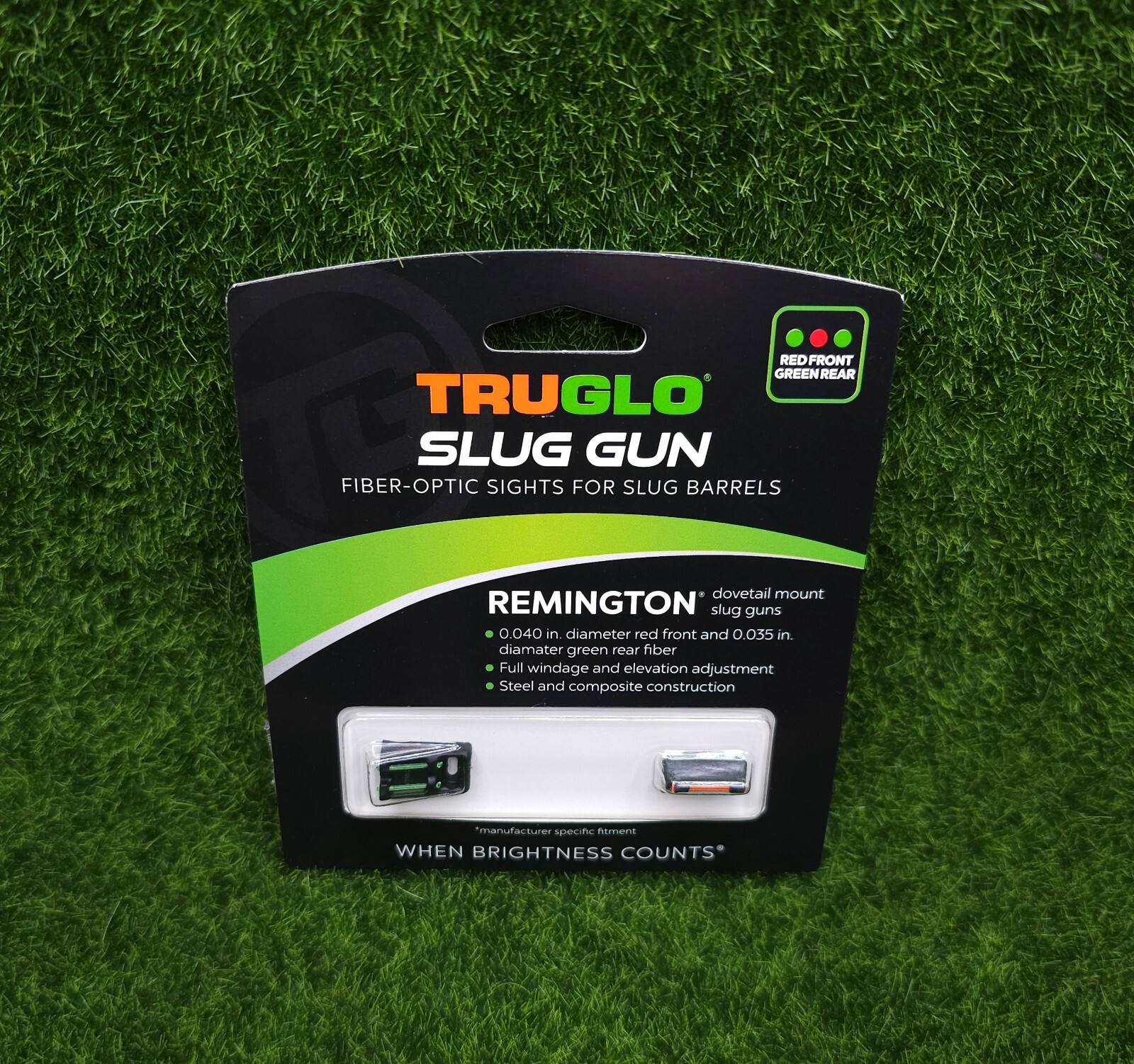 TruGlo Slug Gun Fiber Optic Sight Set Remington Slug Barrels, Green/Red - TG961R