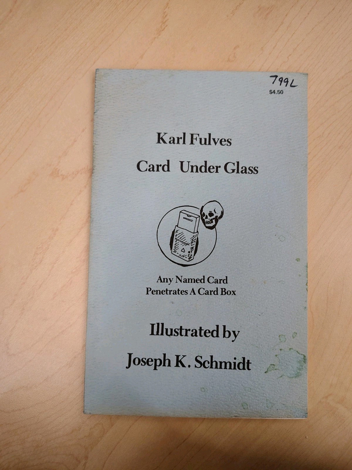 Card Under Glass By Karl Fulves - Joseph Schmidt - Rare OOP Card Magic Booklet