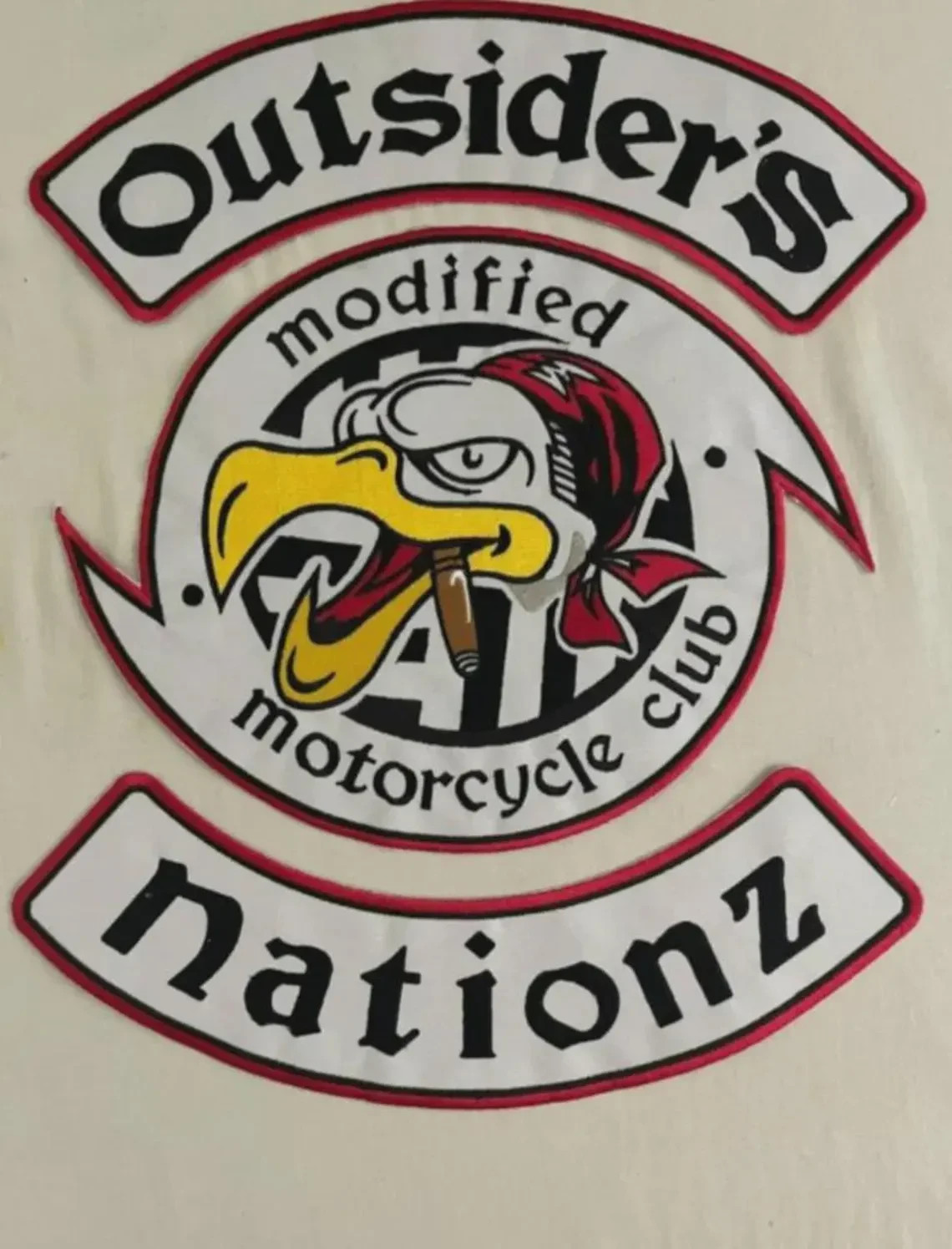 Outsider's Modified Motorcycle Club Patch Set - Eagle Design - 3pc Vest Back