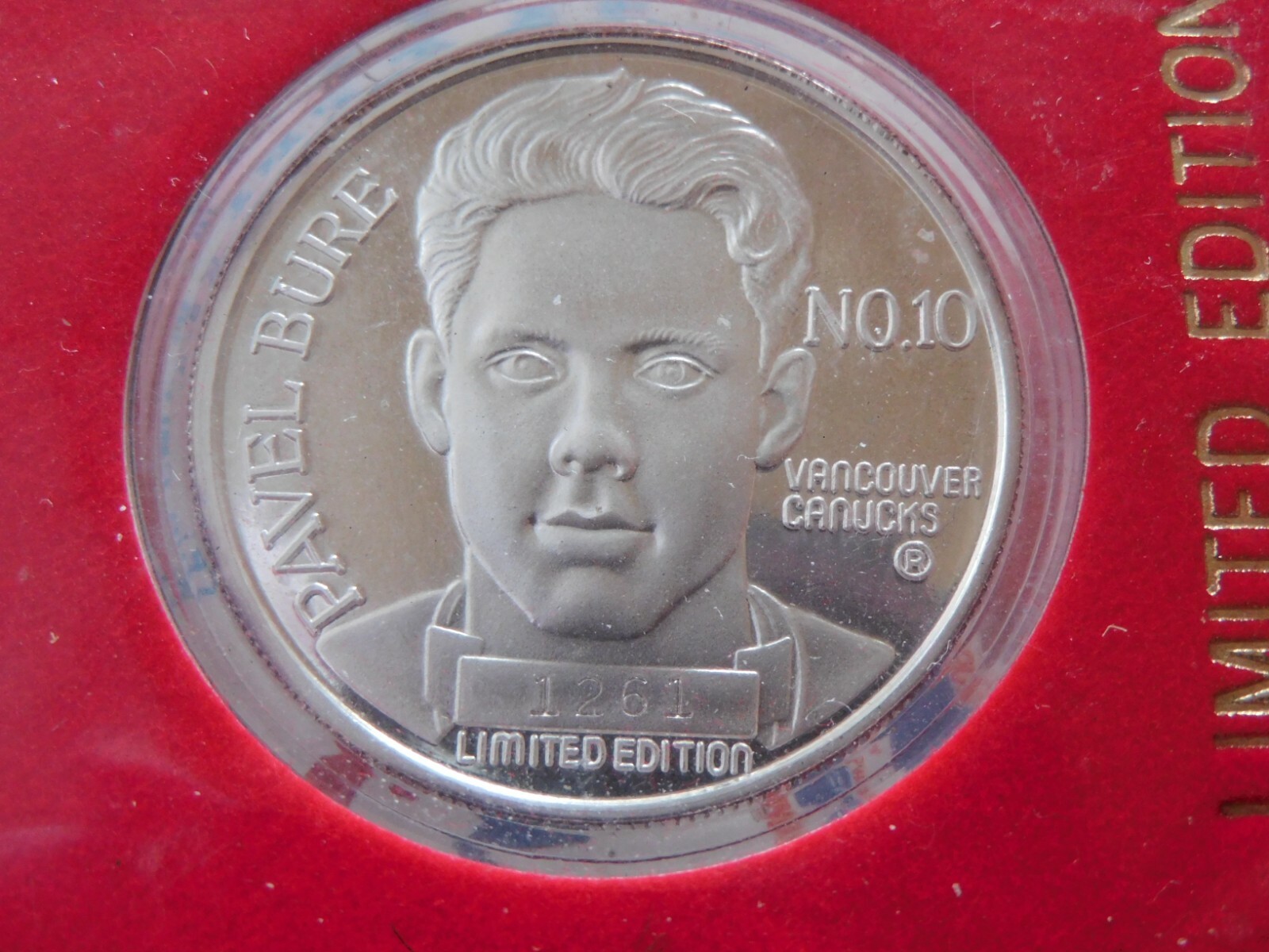Pavel Burke Vancouver Canucks Hockey 1 troy ounce .999 silver round with COA NHL