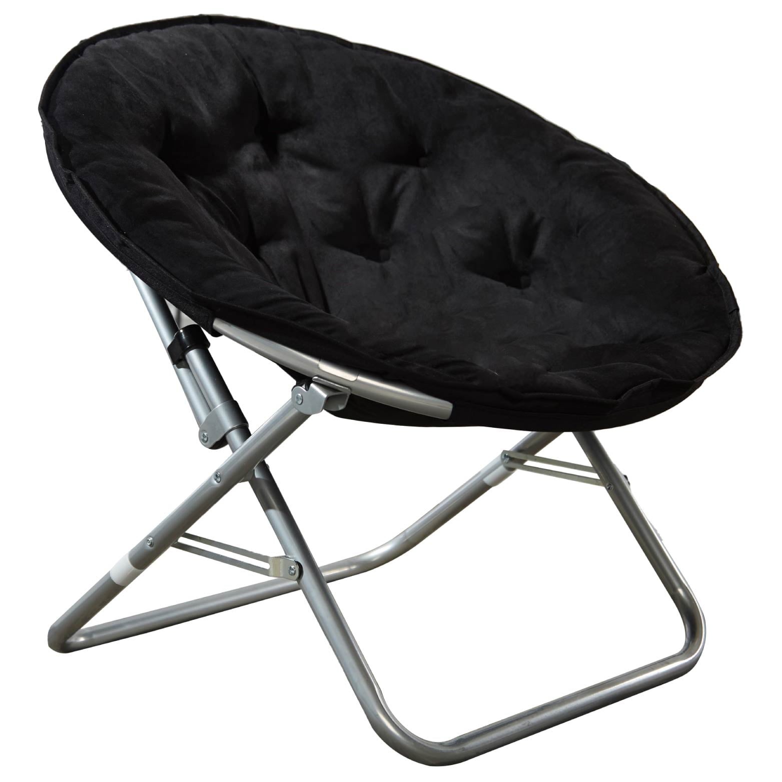 Large Super Soft Microsuede 30" Adult Saucer Chair, Black