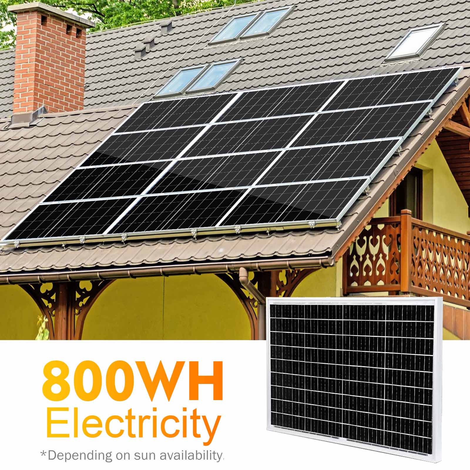 200W Solar Panel 12V Monocrystalline Solar Module PV Panel RV Off-Grid System