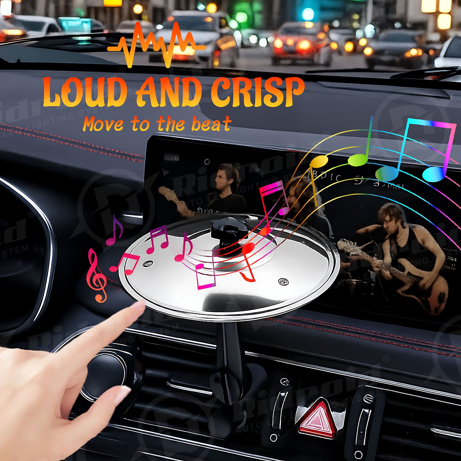 New Gift Slive Car Crash Cymbal, Car Drum Cymbal Air Vent, Make Your Driving Fun