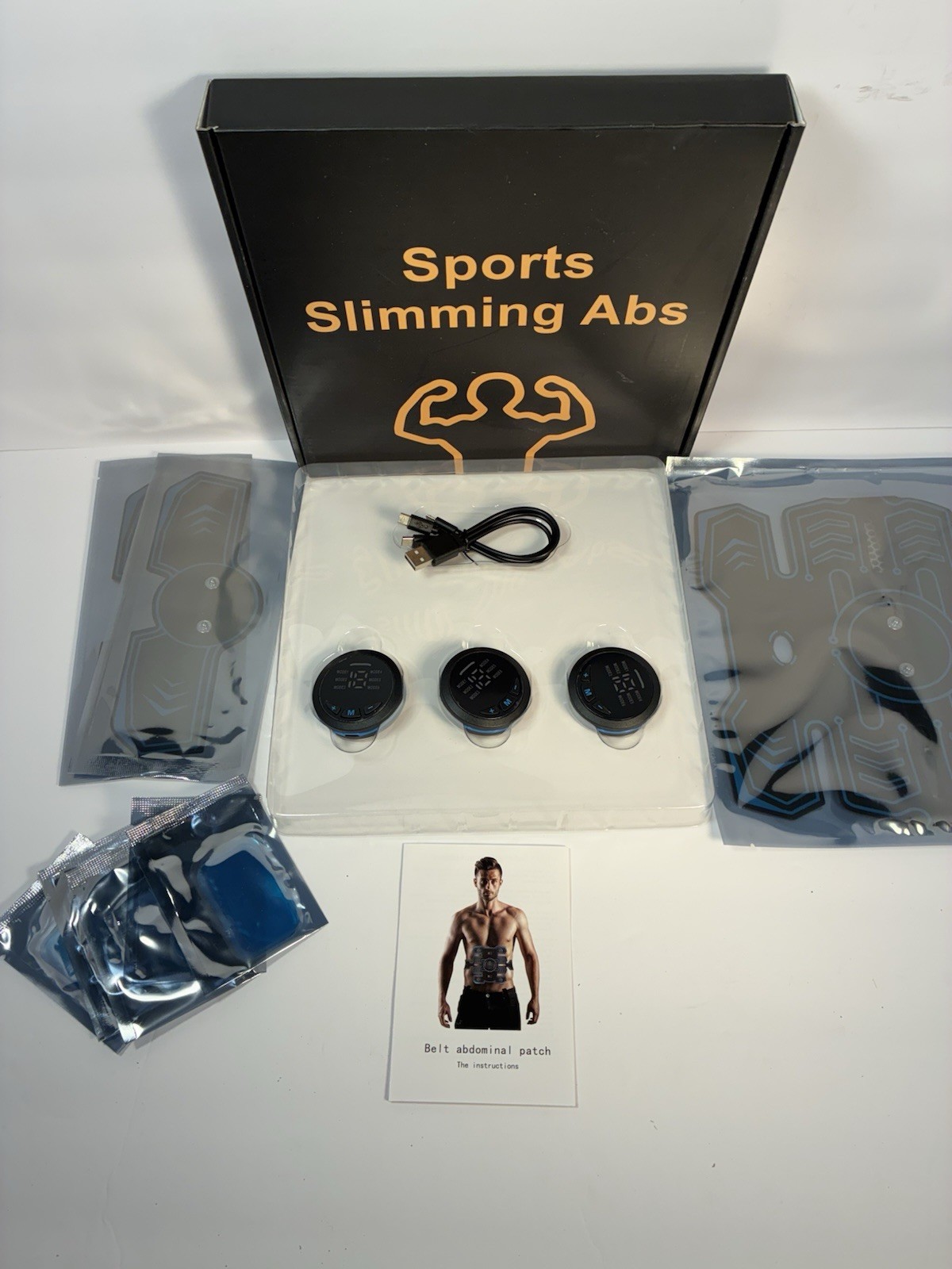 Abs Stimulator Sports Slimming Muscle Toner w/user Guide, Charger, Discs,Hydroge