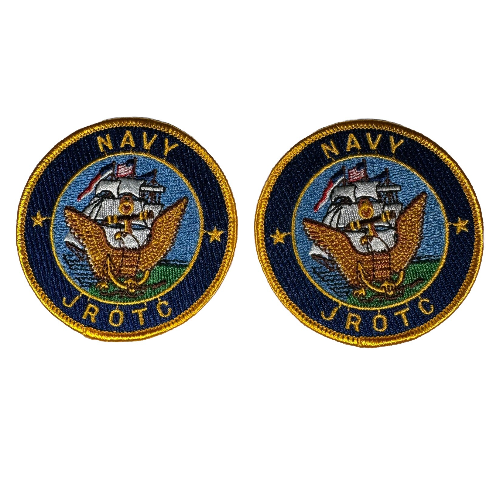 US Navy Junior ROTC NJROTC Set of 2 Full Colored Patch Badge Crest JROTC