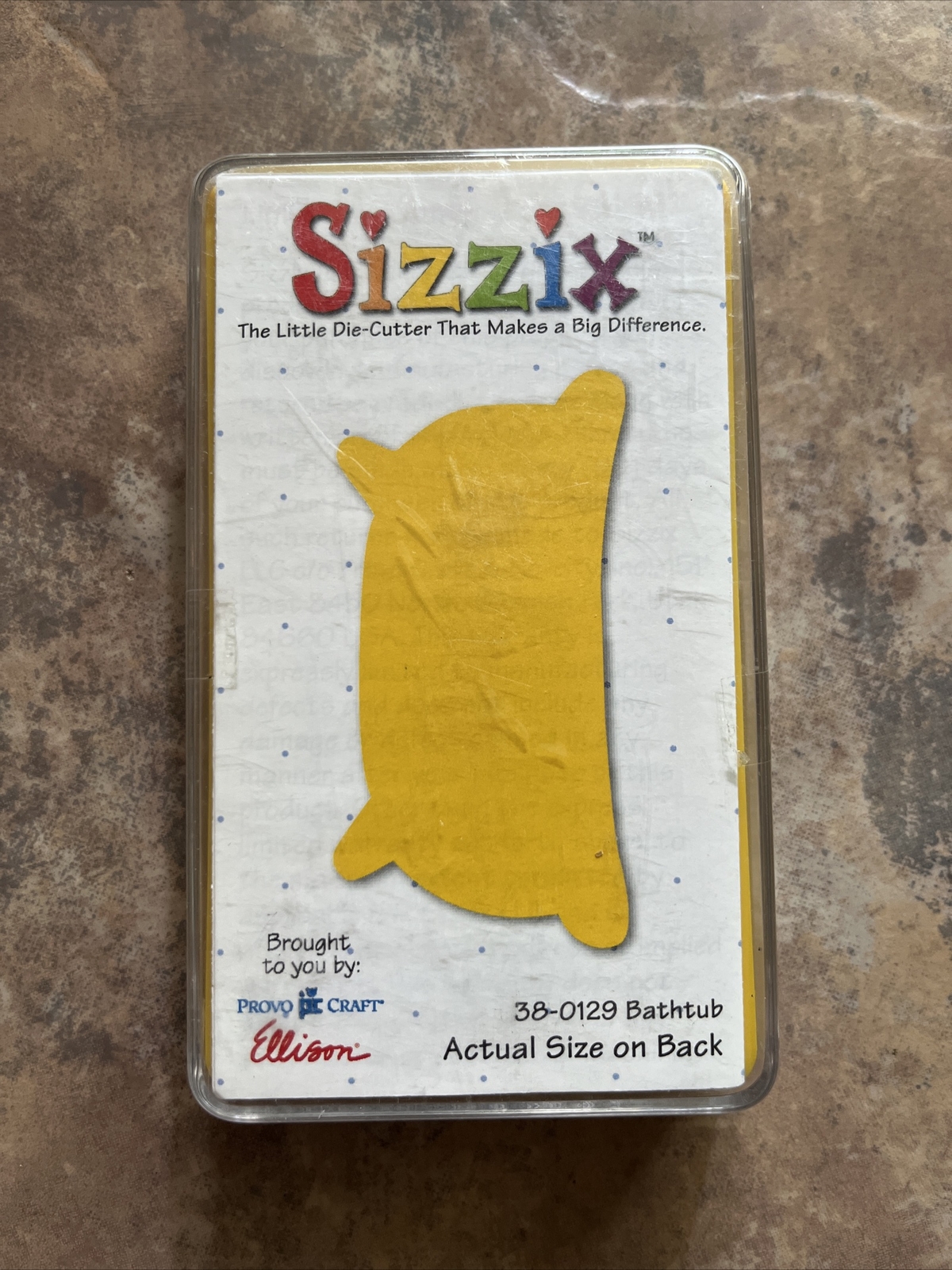 Sizzix Yellow Original Die * Retired 38-0129 Bathtub
