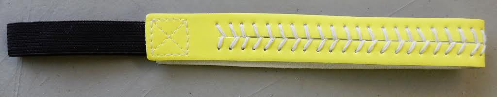 NEW Neon Yellow White Stitch Softball Baseball Sport Headband Hair Accessory