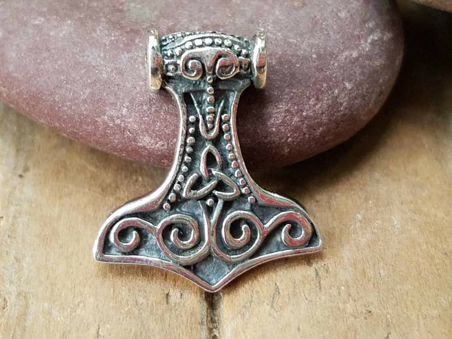 Celtic Thor's Hammer Sterling Silver Charm, Viking Charms