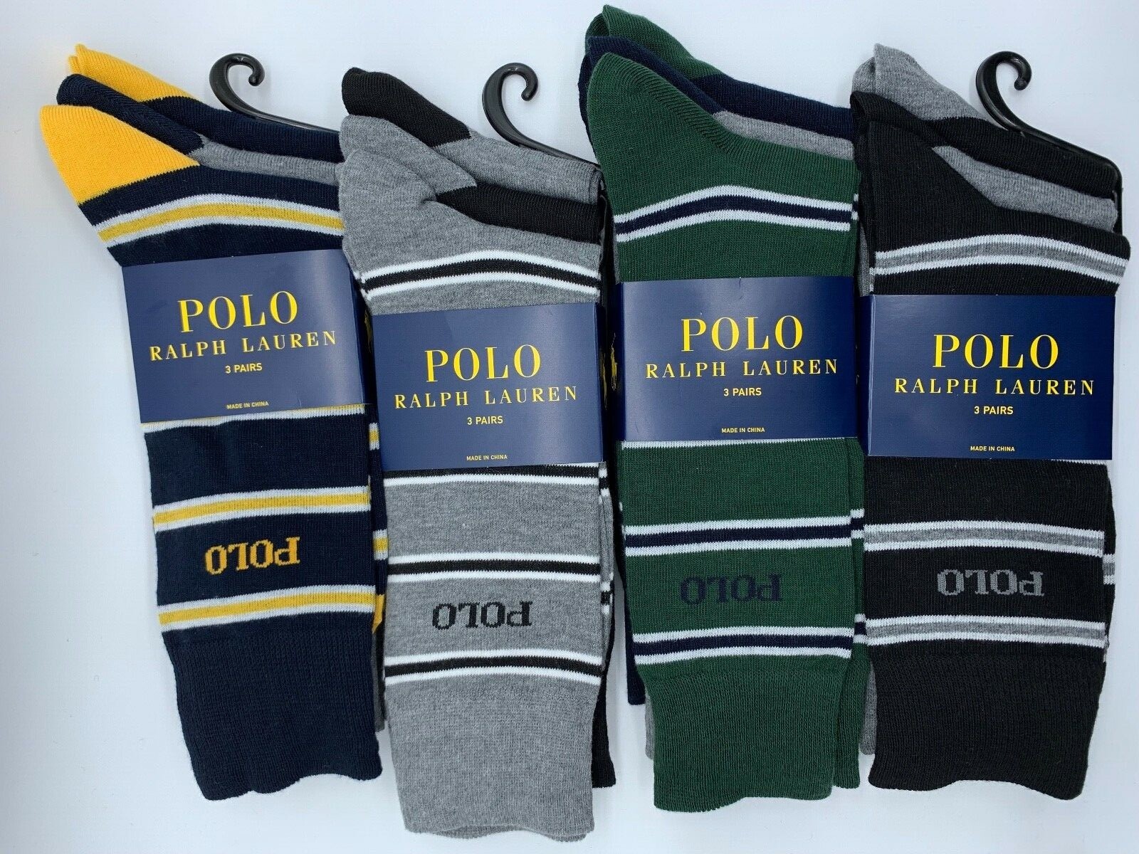 NEW 3 PAIRS MENS POLO RALPH LAUREN CASUAL DRESS SOCKS SIZE 10-13 SHOE SIZE 6-12