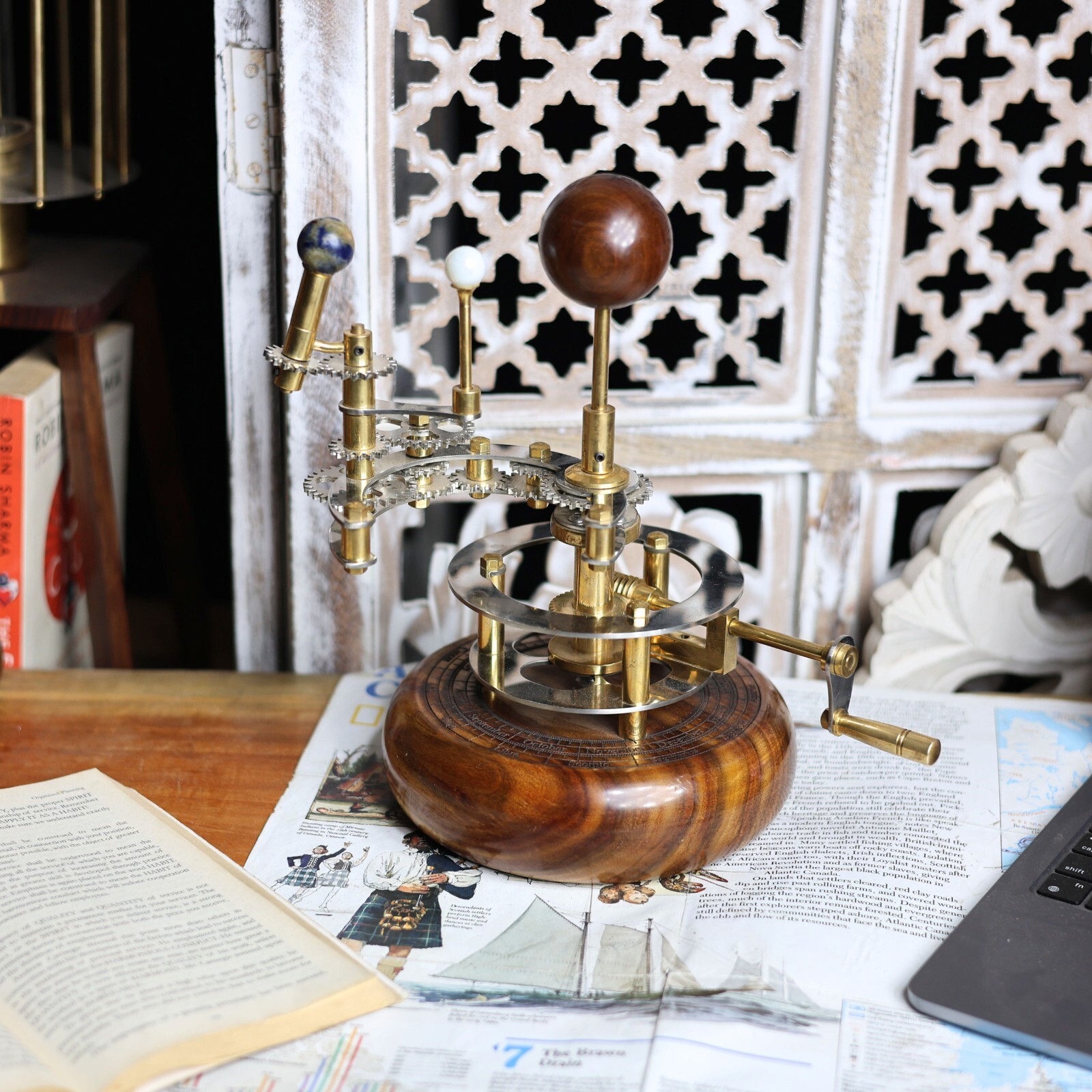 Orrery, Book Shelves Home Décor Solar System Model Perfect house warming Gift, G