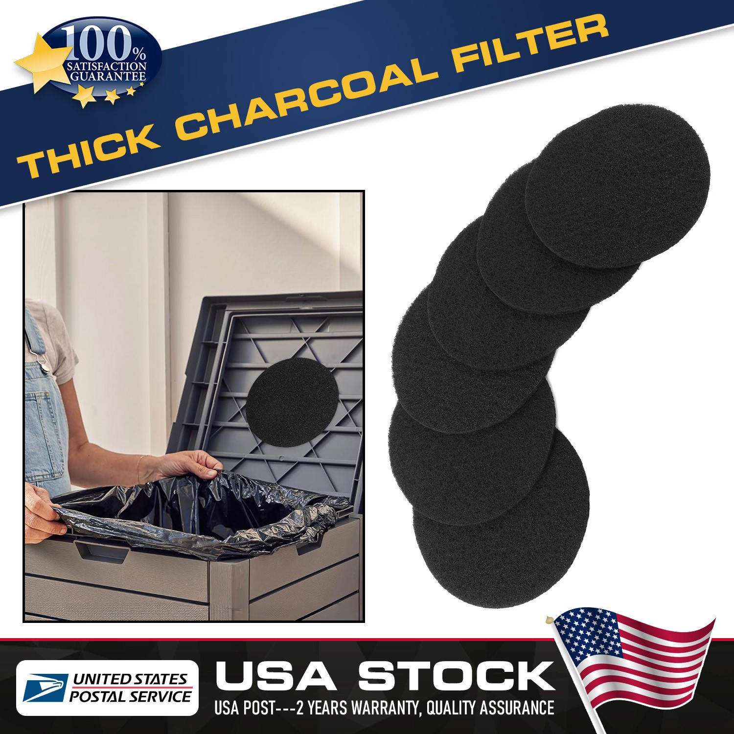 6.7inch Kitchen Compost Bin Charcoal Filter Replacements Compost Pail Replacem