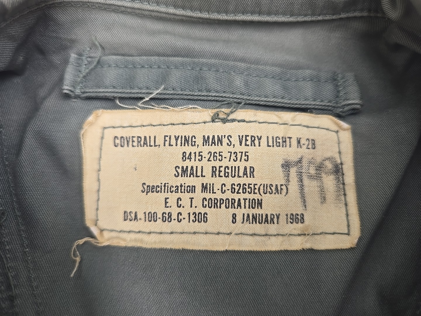 US flying vietnam 1968 men's very light k-2B coverall