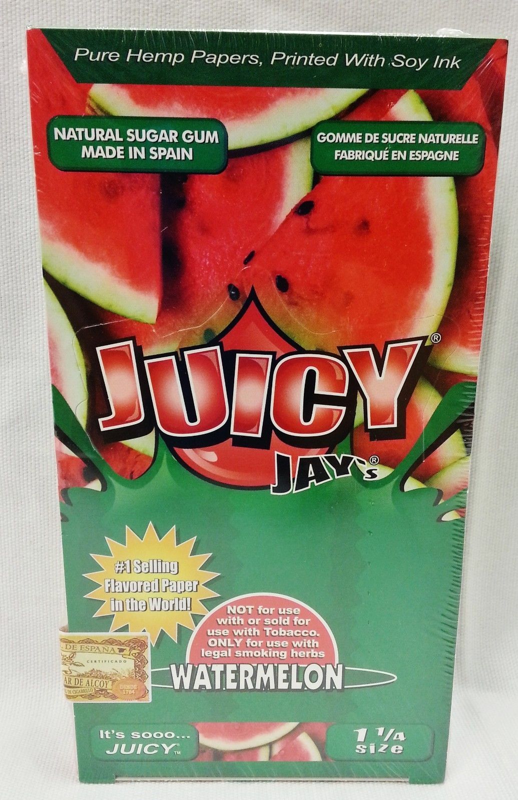 1 Box of Juicy Jay 1 1/4 Watermelon Flavor 24 Packs With Free Shipping