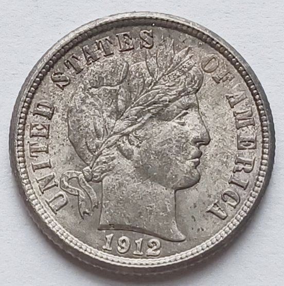 1912 Barber Silver Dime Ch BU 10C