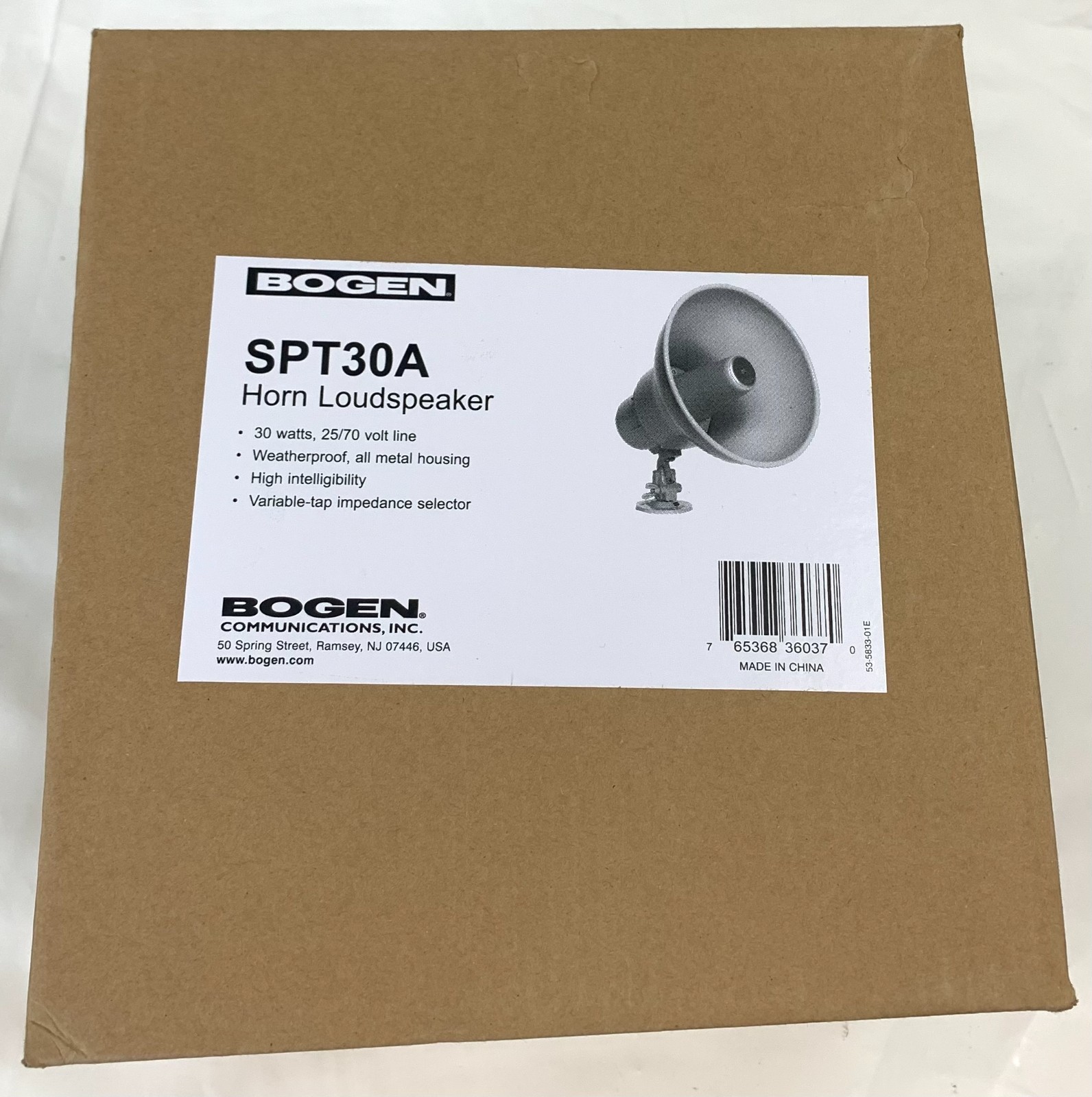 Bogen SPT30A Horn Loudspeaker, 30 watts 22/70 volt line