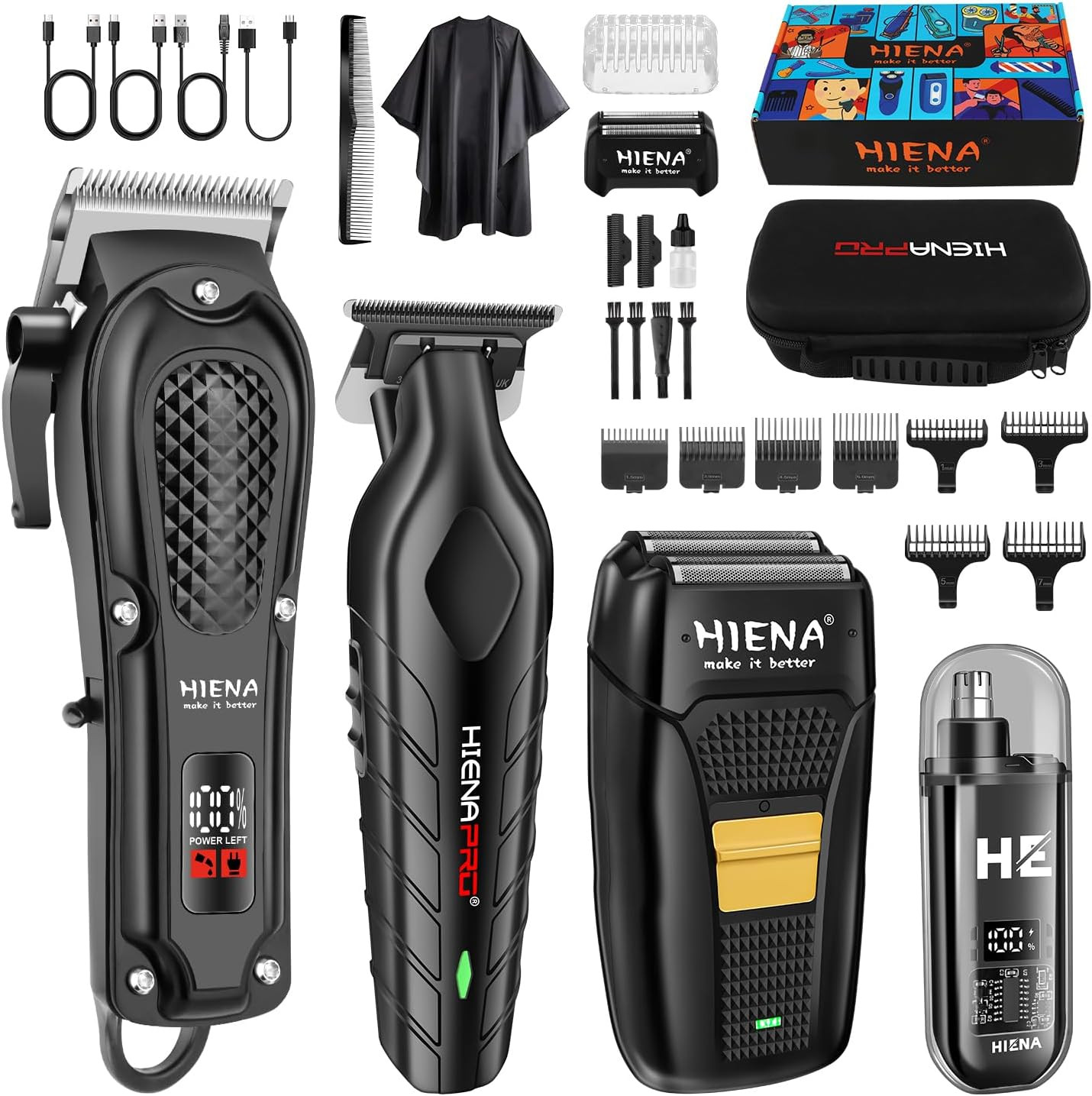 Professional Hair Clipper Set for Men Cordless Barber Clippers Set and Trimmer K