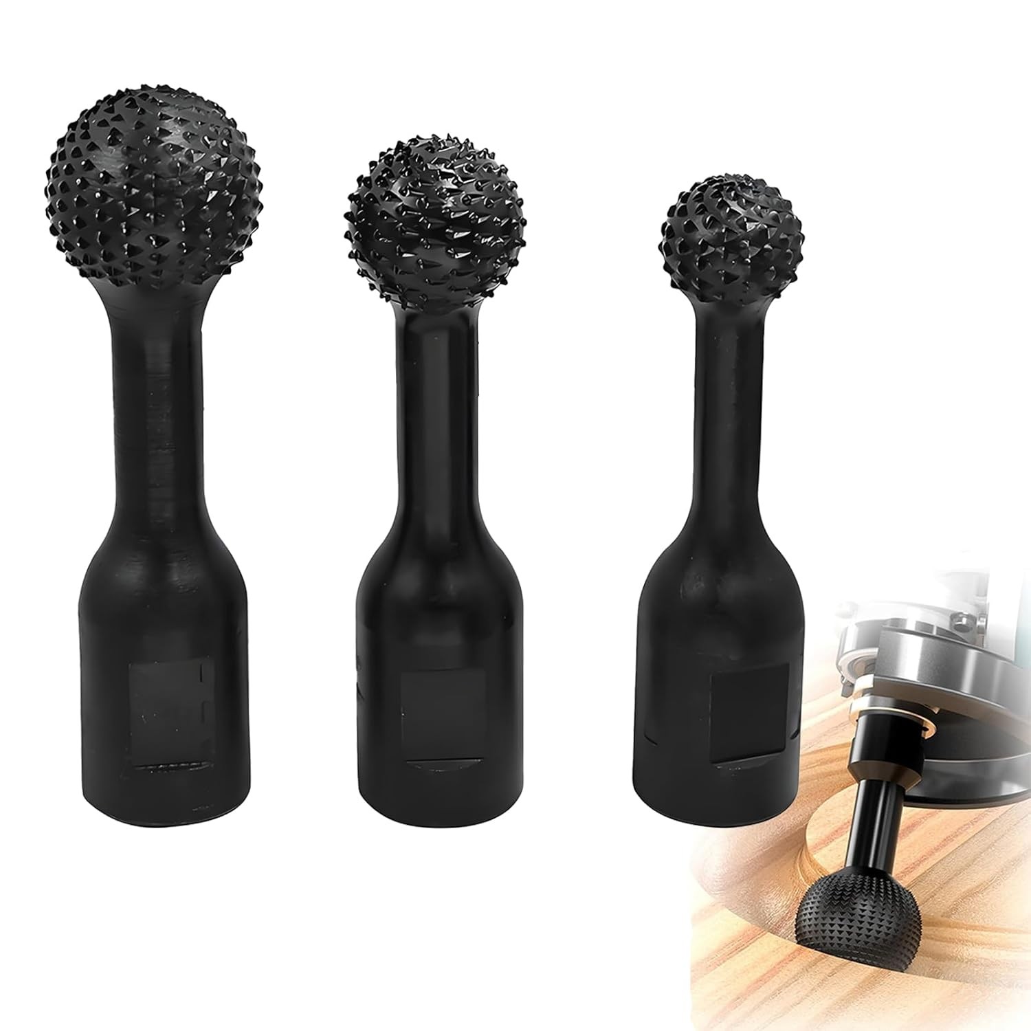 3 Pcs Sphere Rotary Burr Ball Gouge Angle Grinder Attachments Spherical Grind...