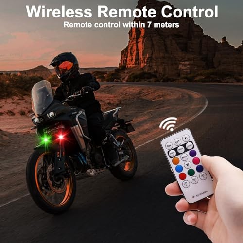 4PCS Wireless LED Strobe Lights with Remote Control, 8 Colors USB Charing