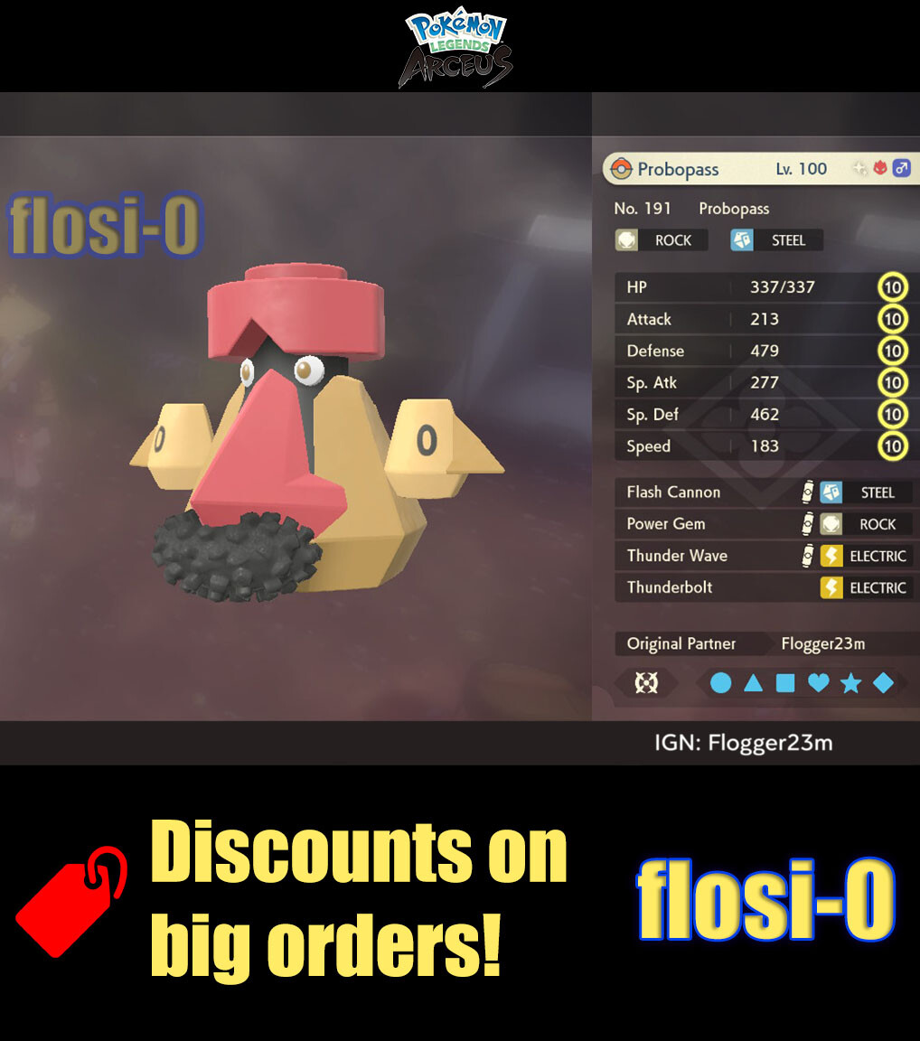 6IV Shiny Alpha Probopass Max Effort Level Pokemon Legends Arceus