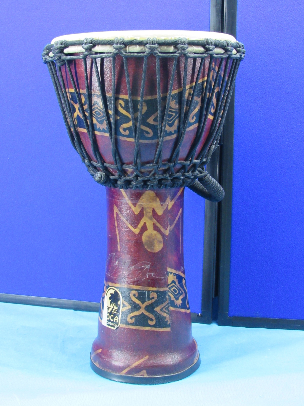 TOCA Hand Percussion Red Black Aztec Drum Djembe 10" Head 19" Tall