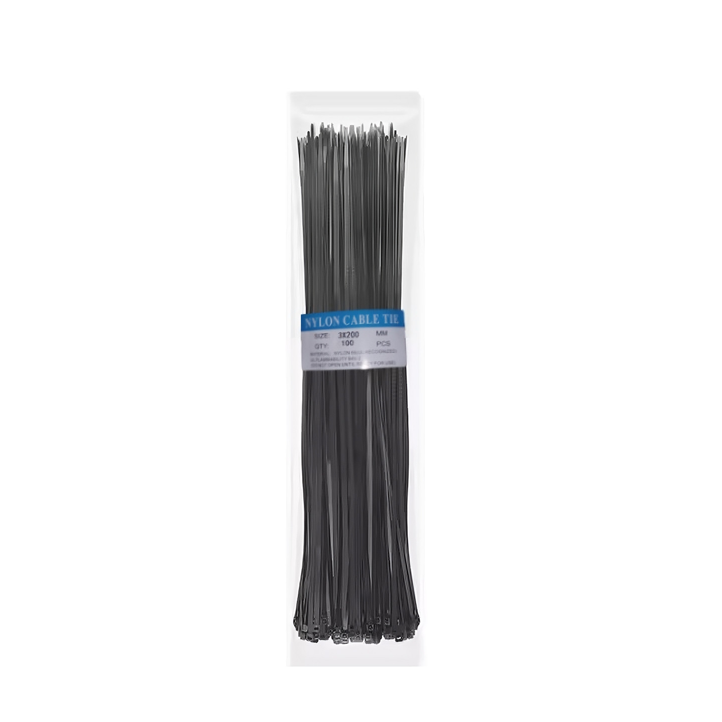 [100-Pack] Nylon Cable Zip Ties 8" Black Wire Self Locking UV Resistance