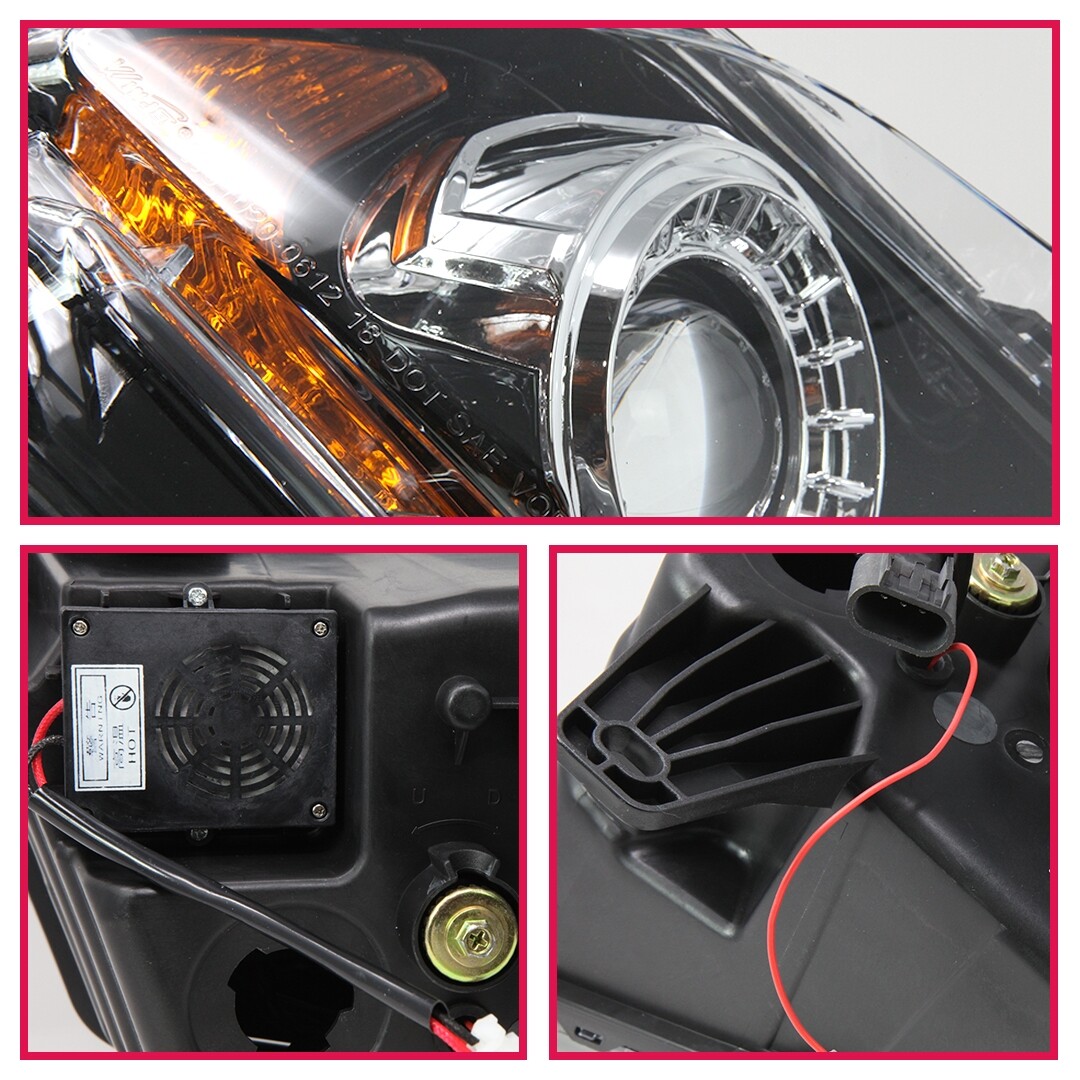 for 2010-2012 Ford Mustang Projector Headlights LED Sequential DRL Front Lamps
