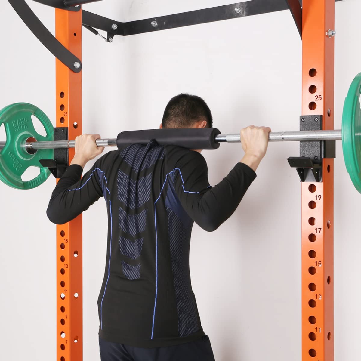 J-Hooks for 3"x3" Squat/Power Rack(1" Hole), Heavy Duty J-Cups Barbell Holder...