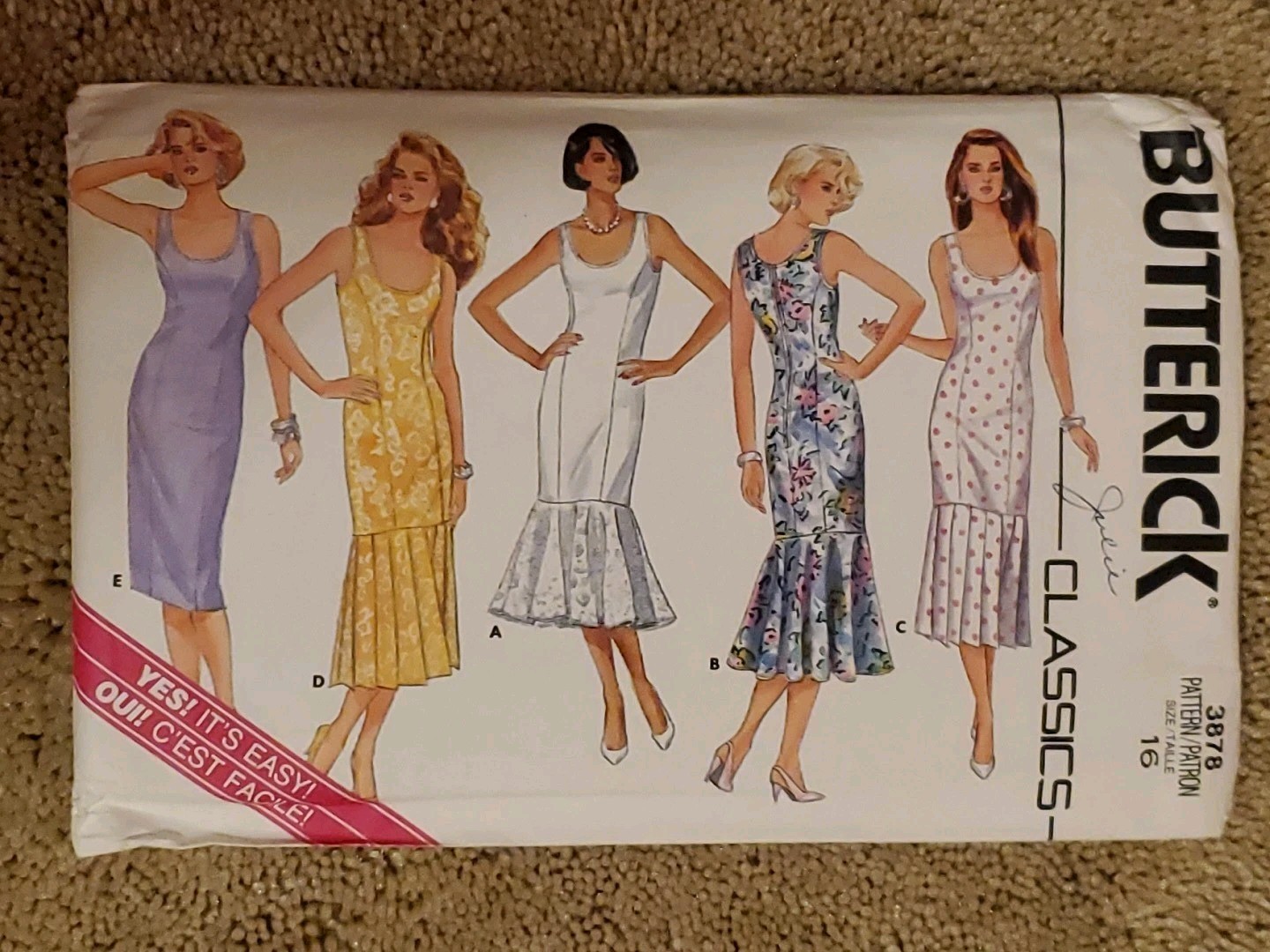 Butterick 3876 Misses/Petite Sleeveless Sun Dresses Size 16 Sewing Pattern FF