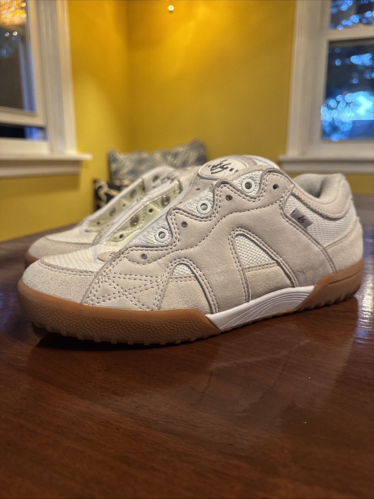 éS Shoes One Nine 7 197 - White/Cream/Gum Es Koston Skate Muska Thomas Size 8 Ds
