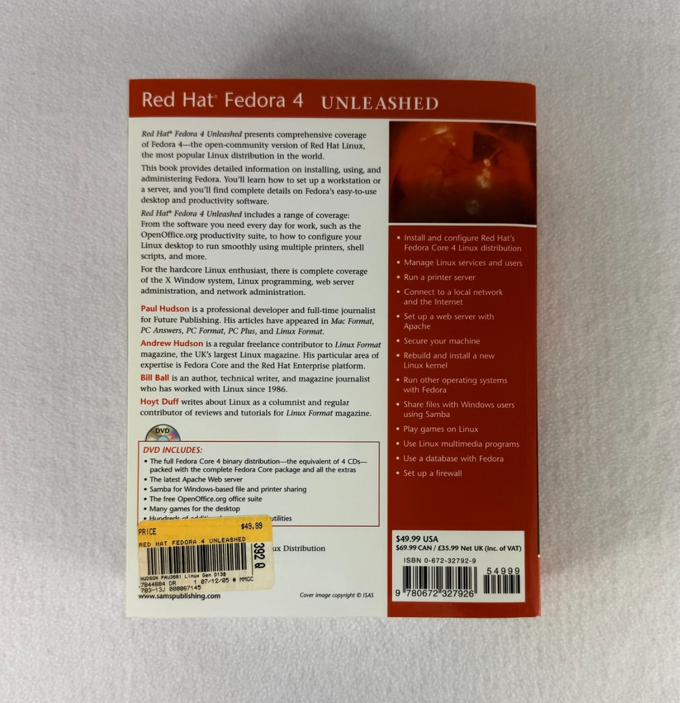 RED HAT FEDORA 4 Unleashed – DVD Included – SAMS – Linux Reference Guide