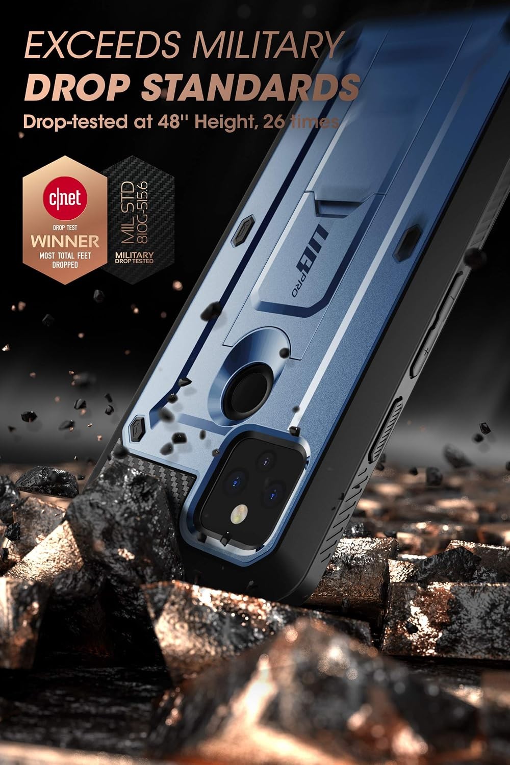 SUPCASE UBPro for Google Pixel 5, Screen Case Rugged Holster Stand Cover, Tilt