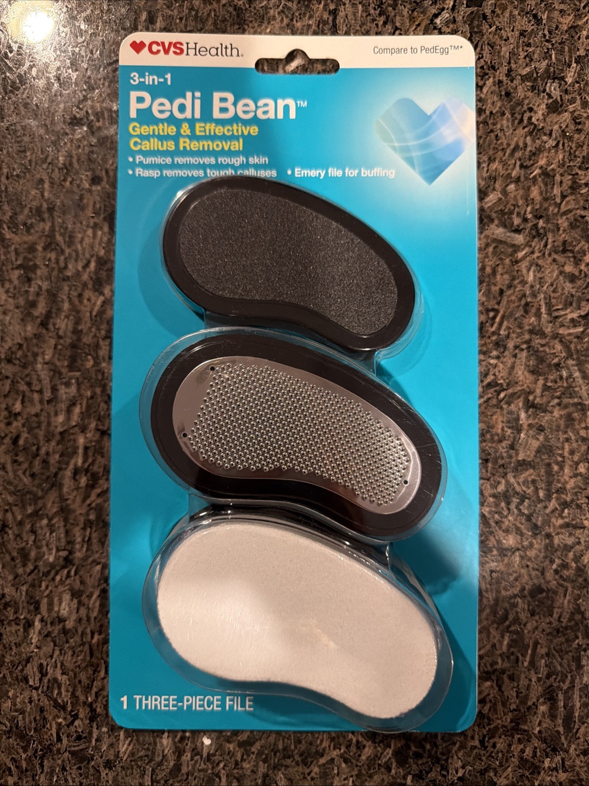 NEW Pedi Bean Foot Smoother Kit Complete 3 in 1 Foot Care Pedicure Tool