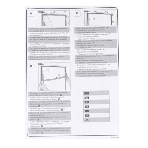 Liebherr 708041901 Gasket Instructions Manual 17.05" x 8.9" x 0.15"