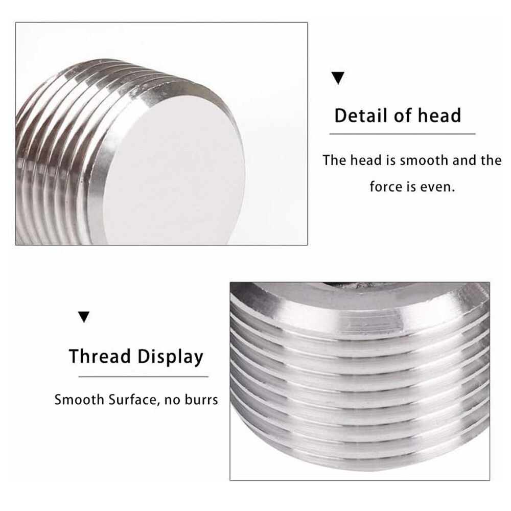 5x 1/4" NPT Pipe Plug Male Thread Stainless Steel Fitting Countersunk Hex C443