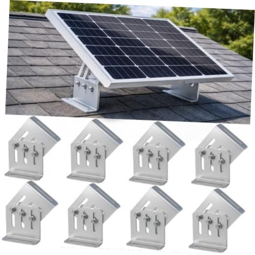 8 Pcs Solar Panel Tilt Mount Brackets, 4"-7" Adjustable Length, 20°-160°