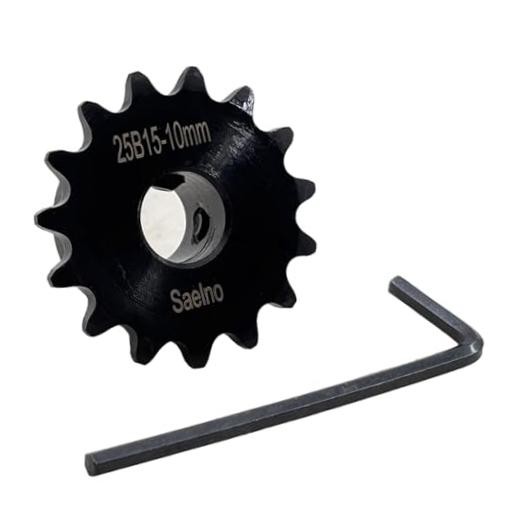 #25 Roller Chain Sprocket Type B 10mm Bore 15 Tooth, Hardened Antirust 1045