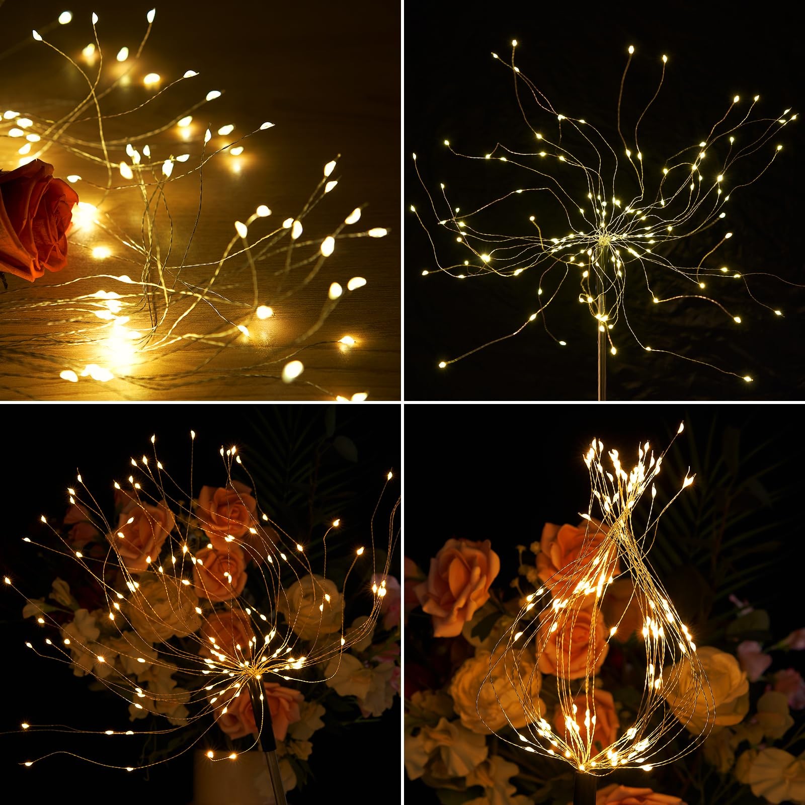 Solar Lights Outdoor, 150 LED Firework Light with 8 Modes Solar Garden Light ...
