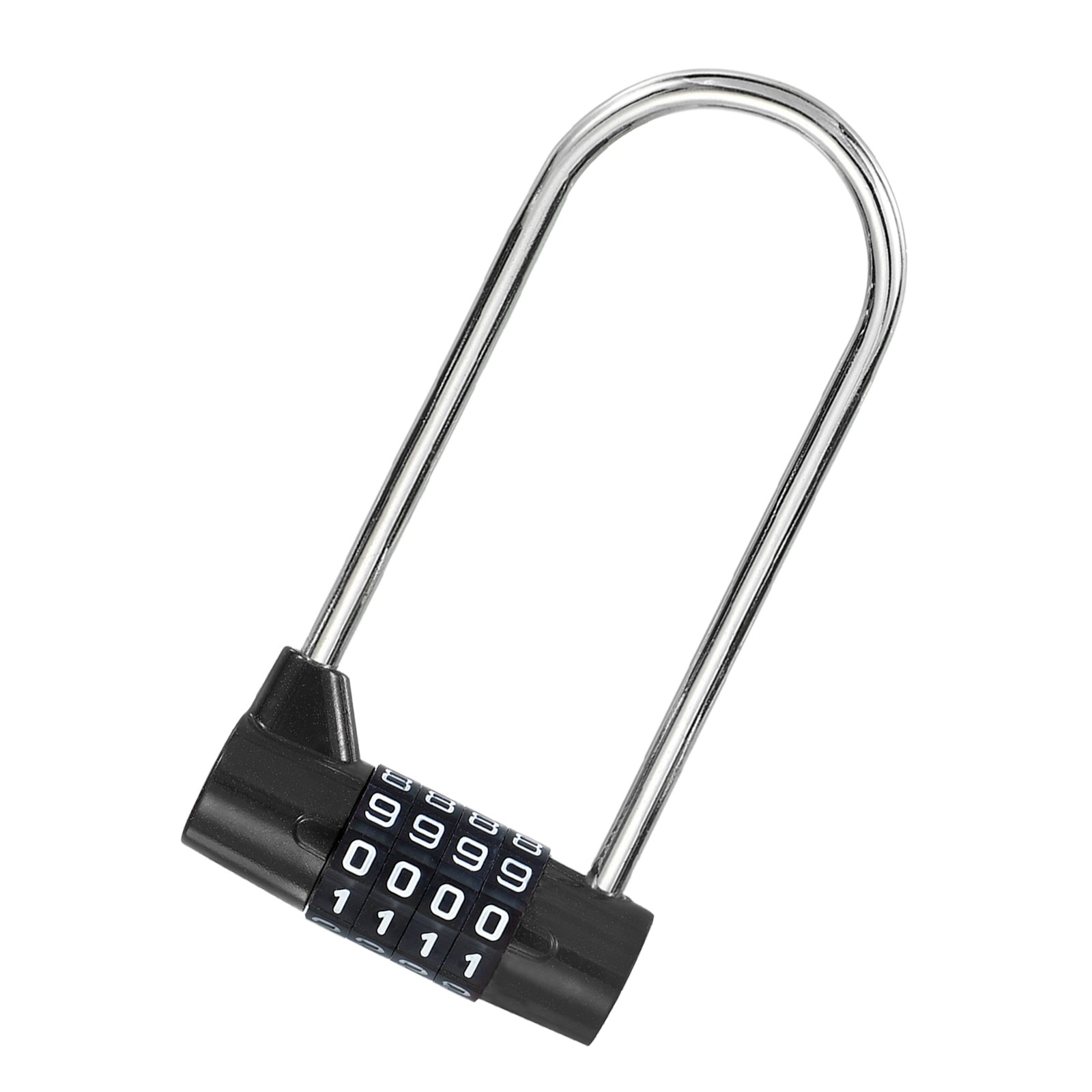 Combination Padlock, 4 Digit Gym Locker Lock Zinc Alloy Padlock (Black)