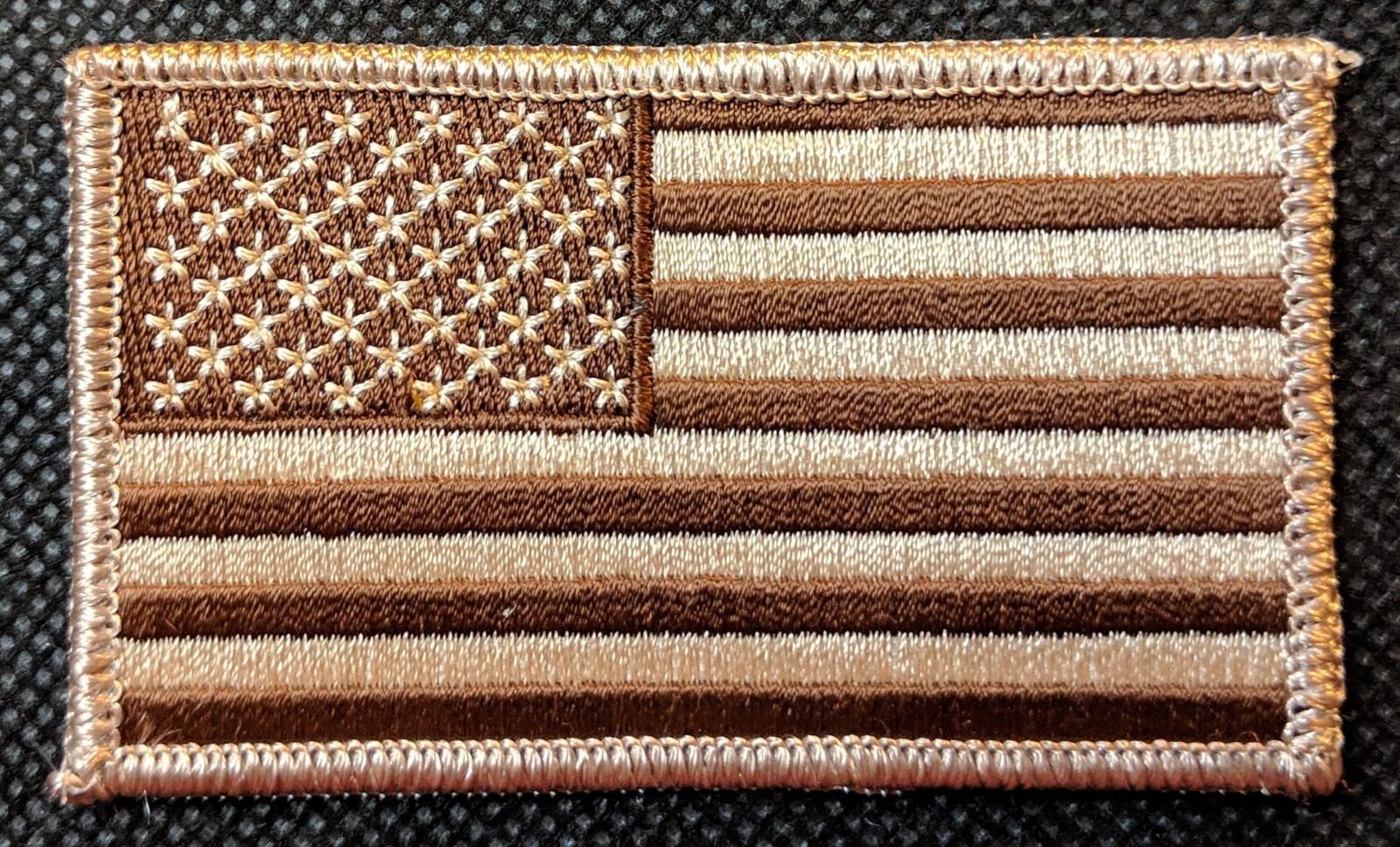 American Flag Standard Desert Tan Embroidered Biker Patch