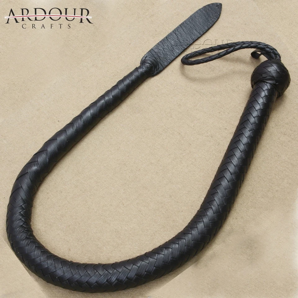 3 FT Genuine Leather Dragon Tail Single Tail Bullwhip 16 Plaits Handmade
