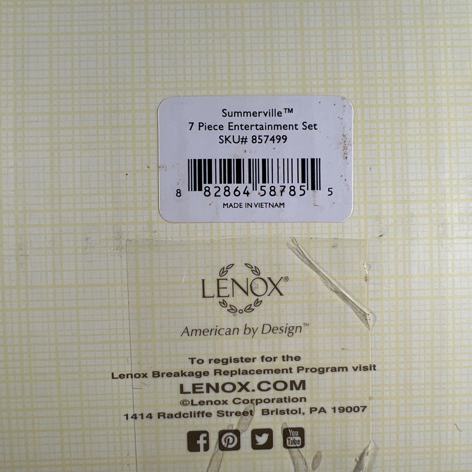 LENOX Summerville Flatware 7 piece Entertainment Set New