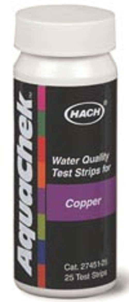 AquaChek Copper 661454 Swimming Pool SPA Hot Tub Copper Test Strips Kit 25ct