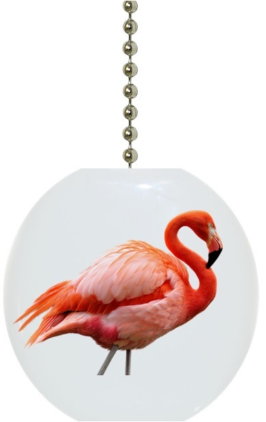 Beautiful Pink Flamingo Solid CERAMIC Ceiling Fan Light Lamp Pull