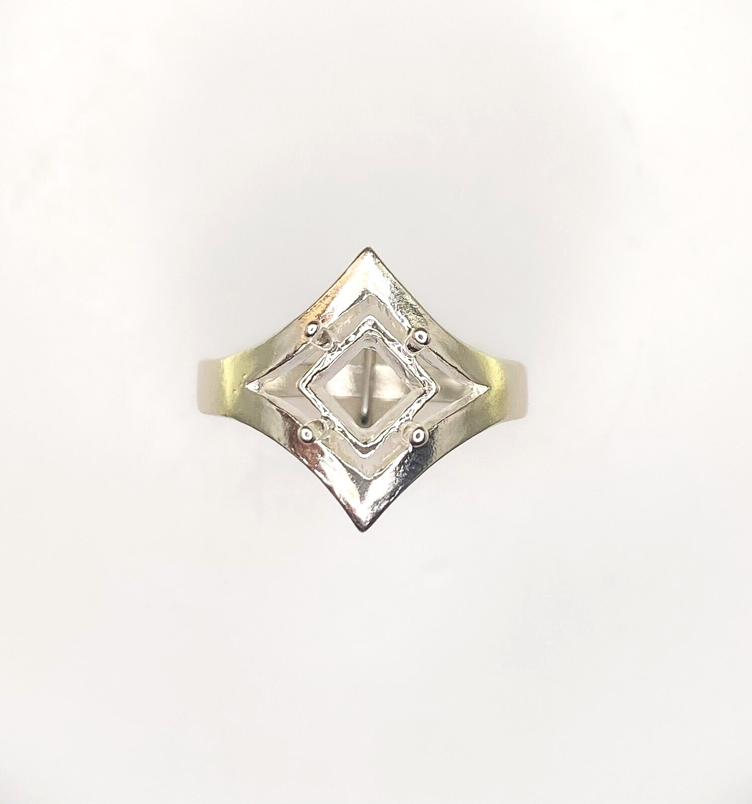 7 x 7 mm Princess Square Side Set Fancy Sterling Silver Ring Setting