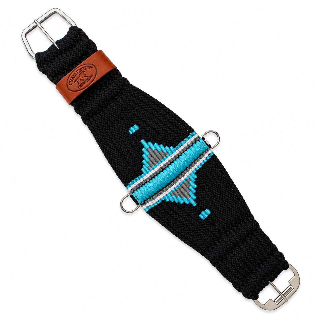 22" Western 25-Strand Wool Double Weave Aztec Cinch Girth Turquoise 97128-22