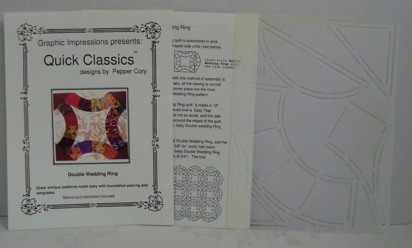 Double Wedding Ring Stencil & Instructs ~ Quick Classics by Pepper Cory ~ READ